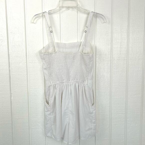 Hollister Women Cotton Shorts Romper Sleeveless White Preppy Boho Size Small - Picture 6 of 9
